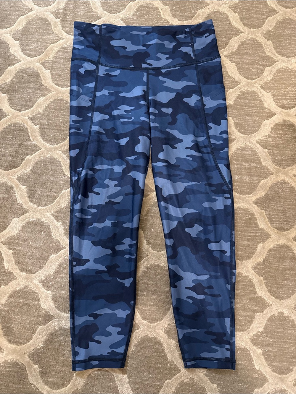 GAP Blue Camo High-Rise Leggings